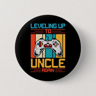 Badge Rond 5 Cm Jusqu'À Oncle De Nouveau Gamer Promu À Oncle
