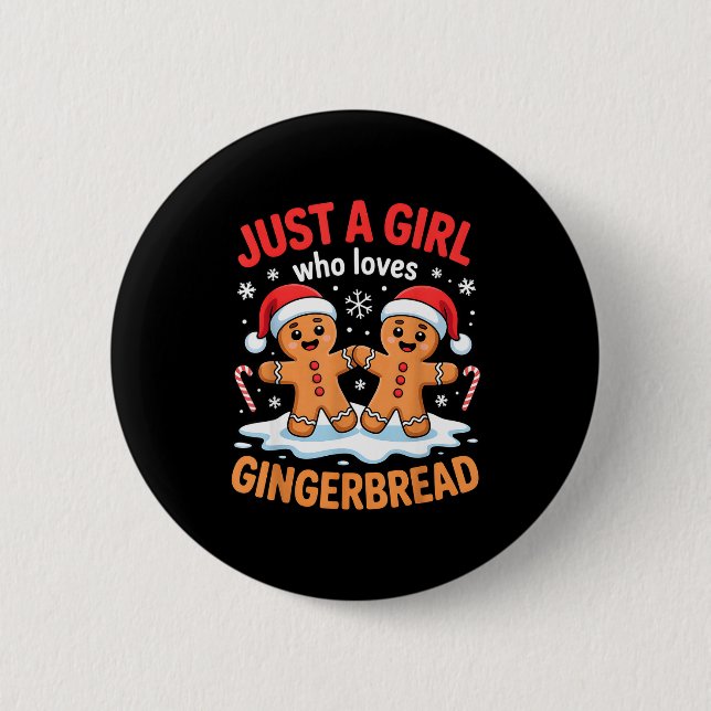 Badge Rond 5 Cm Just A Girl Who Loves Gingerbread Cute Christmas O (Devant)