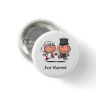Juste bouton marié de bande dessinée