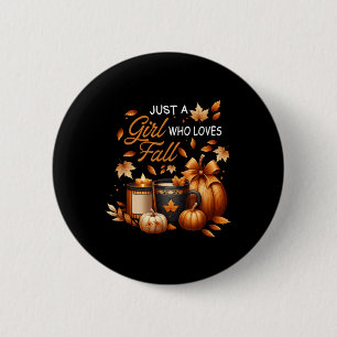 Badge Rond 5 Cm Juste Fille Qui Aime Tomber Citrouille Confortable