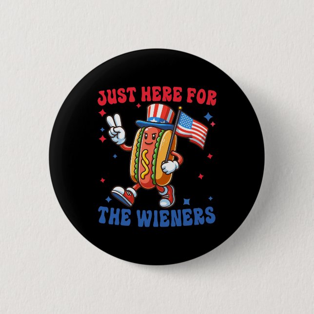 Badge Rond 5 Cm Juste Ici Pour Le 4 juillet (Devant)