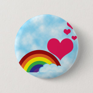 Badge Rond 5 Cm Juste l'arc-en-ciel