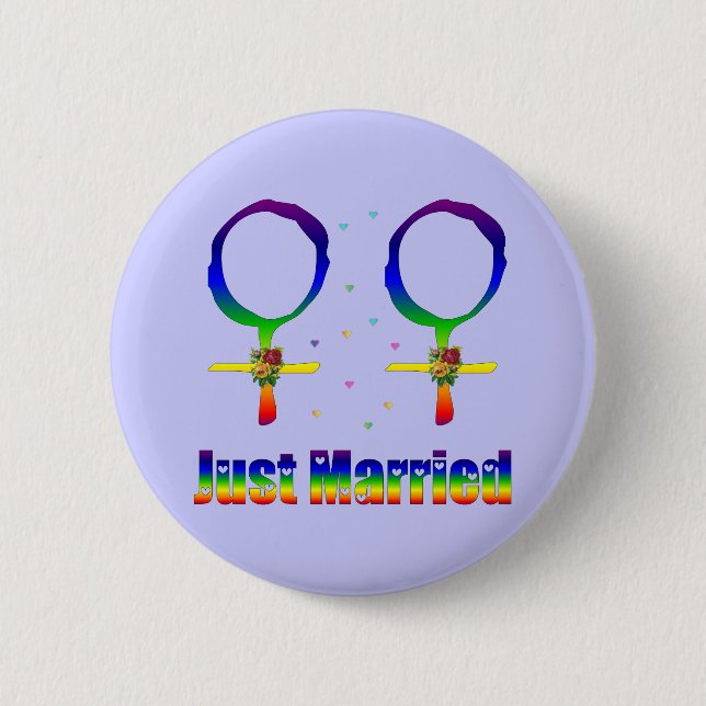Badge Rond 5 Cm Juste lesbiennes mariées (Devant)