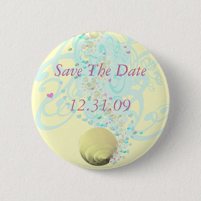 Badge Rond 5 Cm Juste Mariage de plage (Devant)