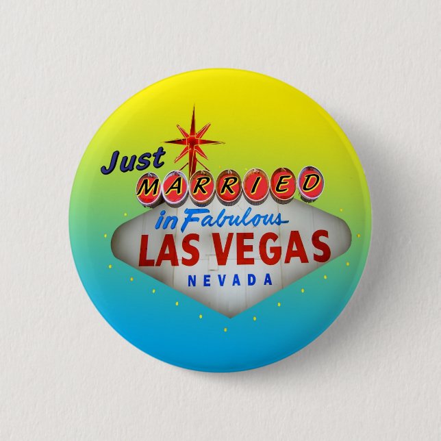 Badge Rond 5 Cm Juste marié à Vegas Button (Devant)