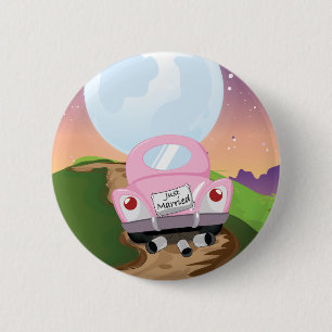 Badge Rond 5 Cm juste+marie,voiture+mariee,voiture+marriage+dessin
