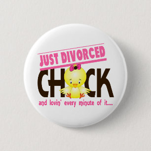 Badge Rond 5 Cm Juste poussin divorcé
