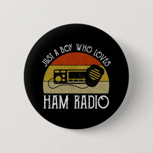 Badge Rond 5 Cm Juste un garçon qui aime la radio amateur