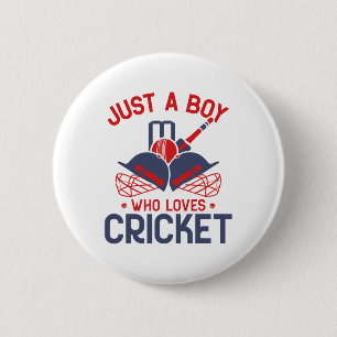 Badge Rond 5 Cm Juste un garçon qui aime le cricket - Joueur de cr