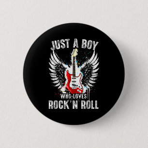 Badge Rond 5 Cm Juste un garçon qui aime le rock and roll groupe d
