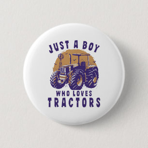 Badge Rond 5 Cm Juste un garçon qui aime les tracteurs et les cami