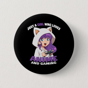 Badge Rond 5 Cm Juste Une Fille Qui Aime Anime Et Jouer Anime Girl