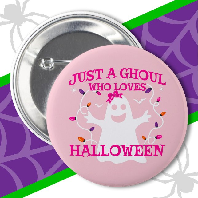 Badge Rond 5 Cm Juste Une Fille Qui Aime Halloween mignon Fantôme  (Créateur téléchargé)