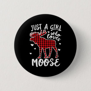 Badge Rond 5 Cm Juste une fille qui aime la plaid de buffle origna