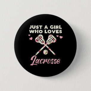 Badge Rond 5 Cm Juste Une Fille Qui Aime Lacrosse Lax Joueur Goali