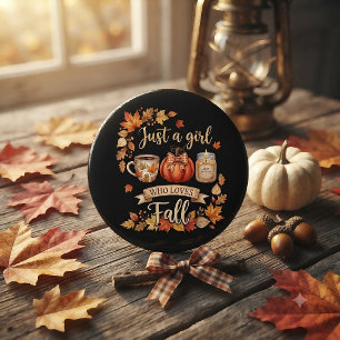 Badge Rond 5 Cm Juste une fille qui aime le café de la saison d'au