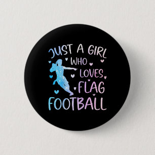 Badge Rond 5 Cm Juste Une Fille Qui Aime Le Drapeau Football Drôle