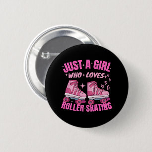 Badge Rond 5 Cm Juste Une Fille Qui Aime Le Patin À Roulettes