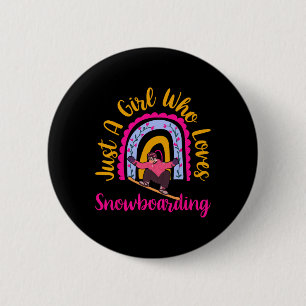 Badge Rond 5 Cm Juste Une Fille Qui Aime Le Snowboard Boho Rainbow