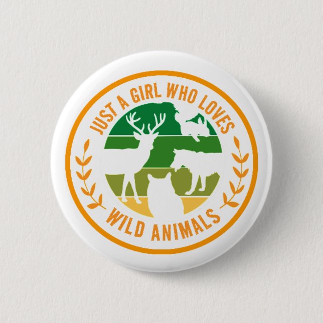 Badge Rond 5 Cm Juste une fille qui aime les animaux sauvages cade (Devant)