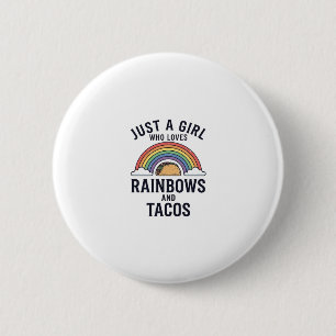 Badge Rond 5 Cm Juste une fille qui aime les arcs-en-ciel et les t