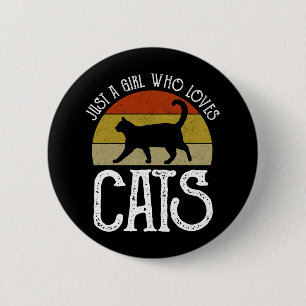 Badge Rond 5 Cm Juste Une Fille Qui Aime Les Chats