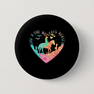 Badge Rond 5 Cm Juste Une Fille Qui Aime Les Chevaux