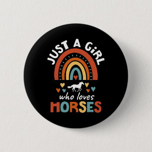 Badge Rond 5 Cm Juste Une Fille Qui Aime Les Chevaux À Cheval Pour
