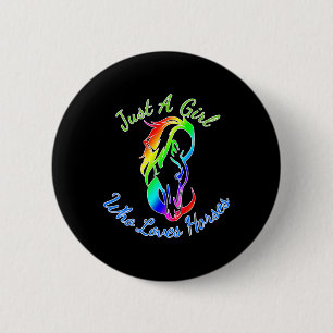Badge Rond 5 Cm Juste Une Fille Qui Aime Les Chevaux Équitation Éq