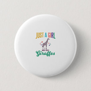 Badge Rond 5 Cm Juste une fille qui aime les girafes Vintage Vecto
