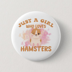 Badge Rond 5 Cm Juste une fille qui aime les hamsters