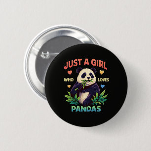 Badge Rond 5 Cm Juste une fille qui aime les pandas mignons