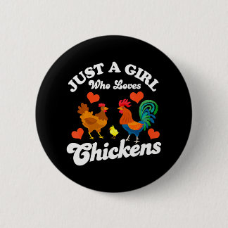 Badge Rond 5 Cm Juste Une Fille Qui Aime Les Poulets Agritourisme