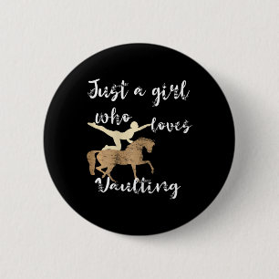 Badge Rond 5 Cm Juste Une Fille Qui Aime Vaulter Un Cheval Équestr