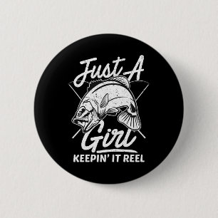 Badge Rond 5 Cm Juste une fille qui garde ça drôle de pêche à la l
