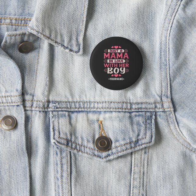 Badge Rond 5 Cm Juste une maman amoureuse de son garçon (En situation)