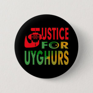 BADGE ROND 5 CM JUSTICE POUR OUYGHURS