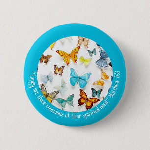 Badge Rond 5 Cm JW 2026 Texte de l'année Papillons colorés