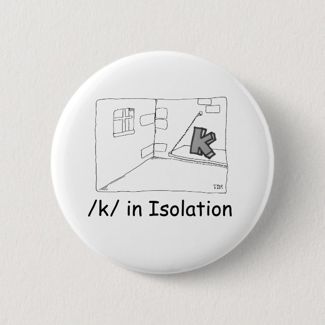 Badge Rond 5 Cm K en isolation (Devant)