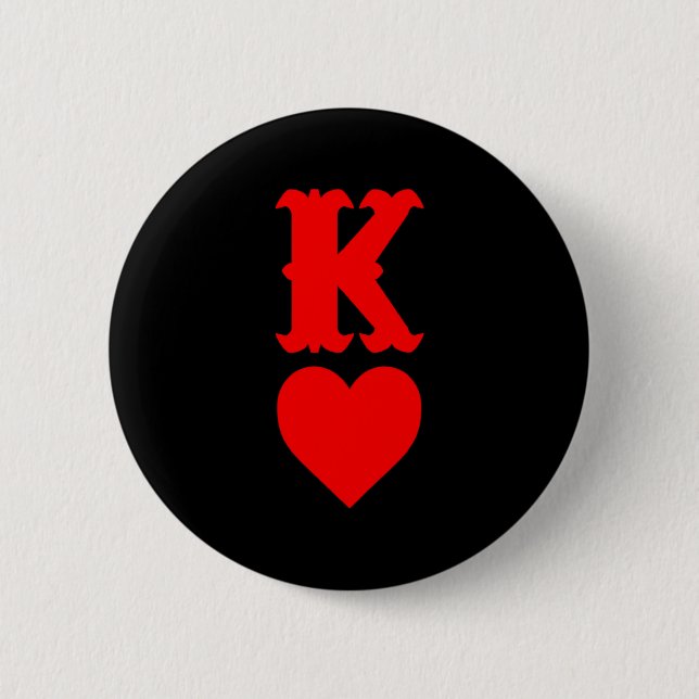 Badge Rond 5 Cm K Of Hearts Love Couples Valentines Day For  (Devant)