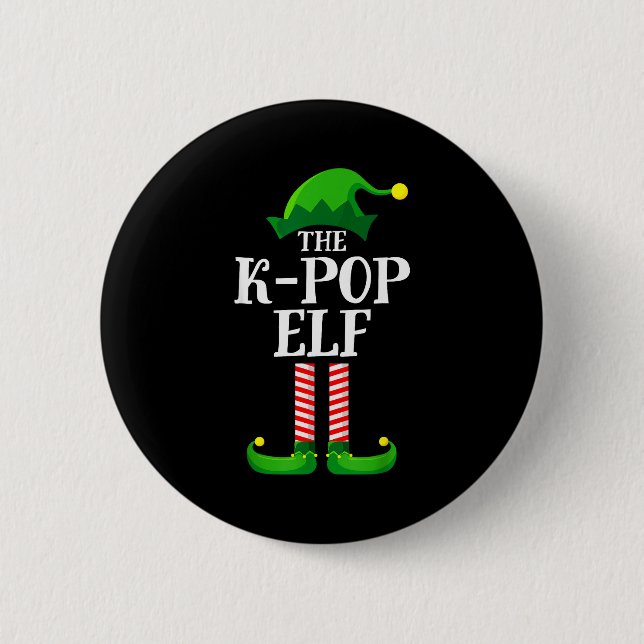 Badge Rond 5 Cm K-p Elf Matching Family Group Christmas Party Pyja (Devant)