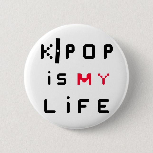 Badge Rond 5 Cm K-POP est ma vie (Devant)