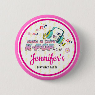 Badge Rond 5 Cm K-Pop Music Star Coréen Pop Thème Anniversaire