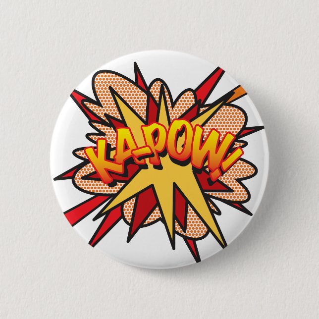 Badge Rond 5 Cm KA-POW Fun Retro Comic Book Pop Art (Devant)