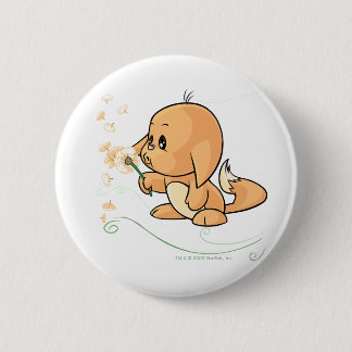 Badge Rond 5 Cm Kacheek orange souhaitant sur un pissenlit