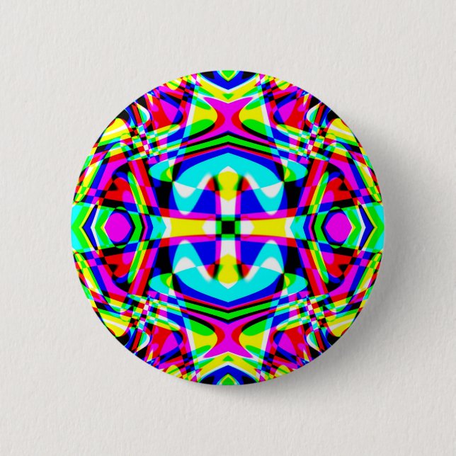 Badge Rond 5 Cm Kaléidoscope à quatre voies (Devant)