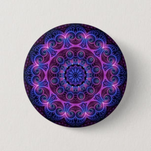 Badge Rond 5 Cm Kaleidoscope Apophyse Coeurs Mandala