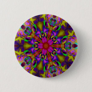 Badge Rond 5 Cm Kaleidoscope Apophysis Art Fractal - II