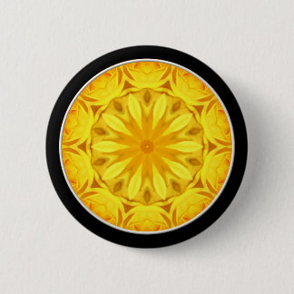 Badge Rond 5 Cm Kaléidoscope de rose jaune (#1)