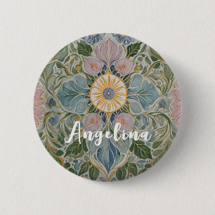 Badge Rond 5 Cm Kaleidoscope floral Personnalisé